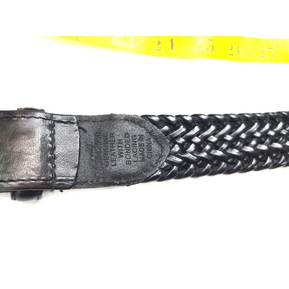Braided‎ Leather Belt Dk Brown Sz 40
